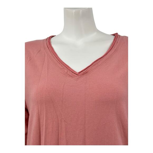 Soft Surroundings Top Womens Medium Peach Pink Palta Tunic Fall Lounge Lagenlook - Picture 2 of 7
